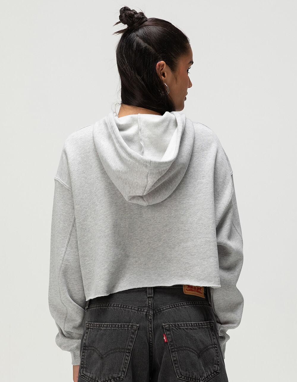 BILLABONG Triple Palms Womens Crop Hoodie  - HEATHER GRAY Product Image