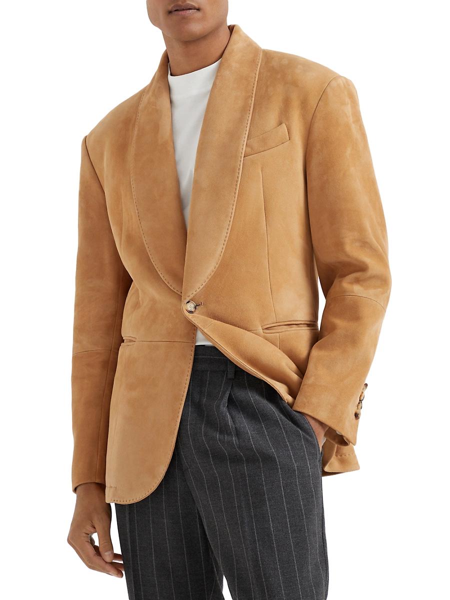 Mens Country Suede Blazer with Shawl Lapels Product Image