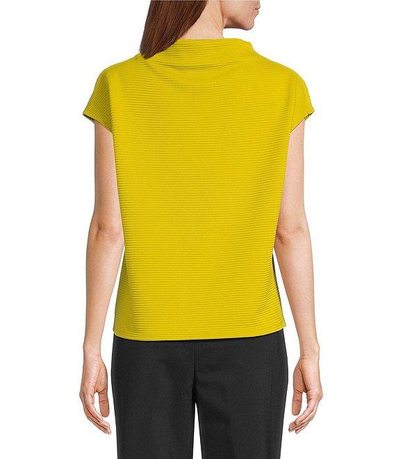 Investments Petite Size Knit Short Sleeve High Neck Ottoman Top Product Image