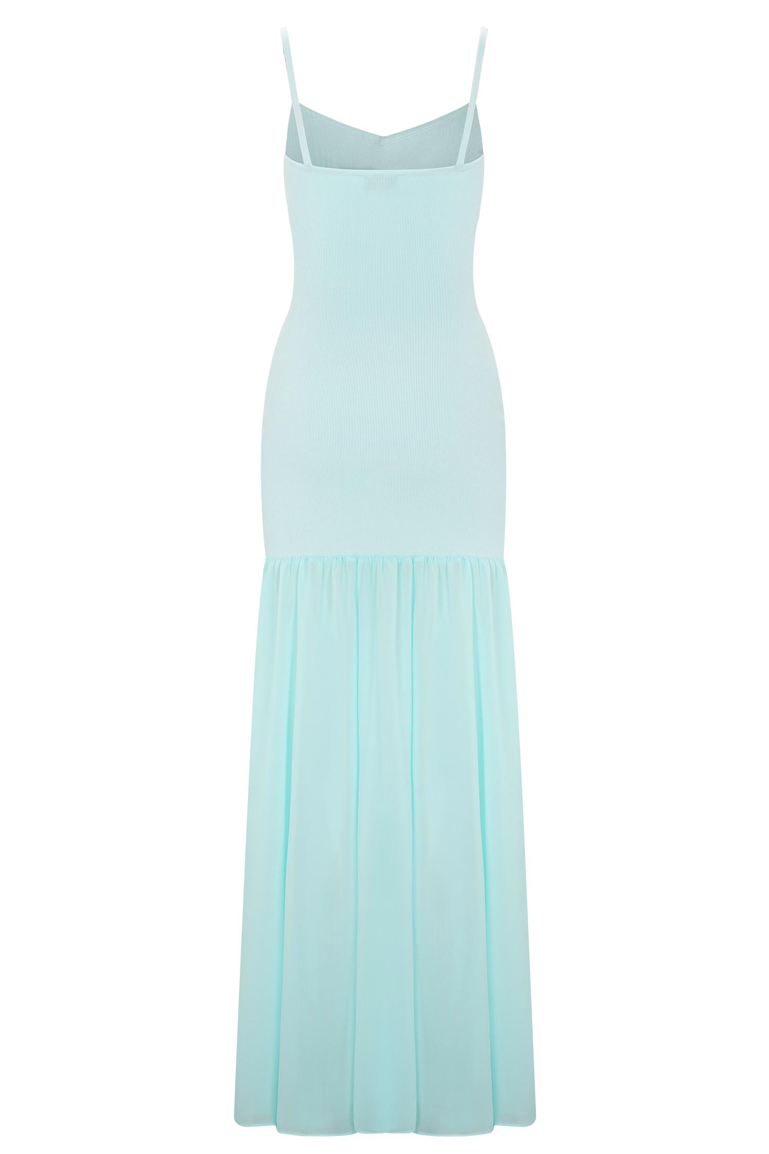 Deanne Bandage And Chiffon Knit Maxi Dress - Blue Product Image