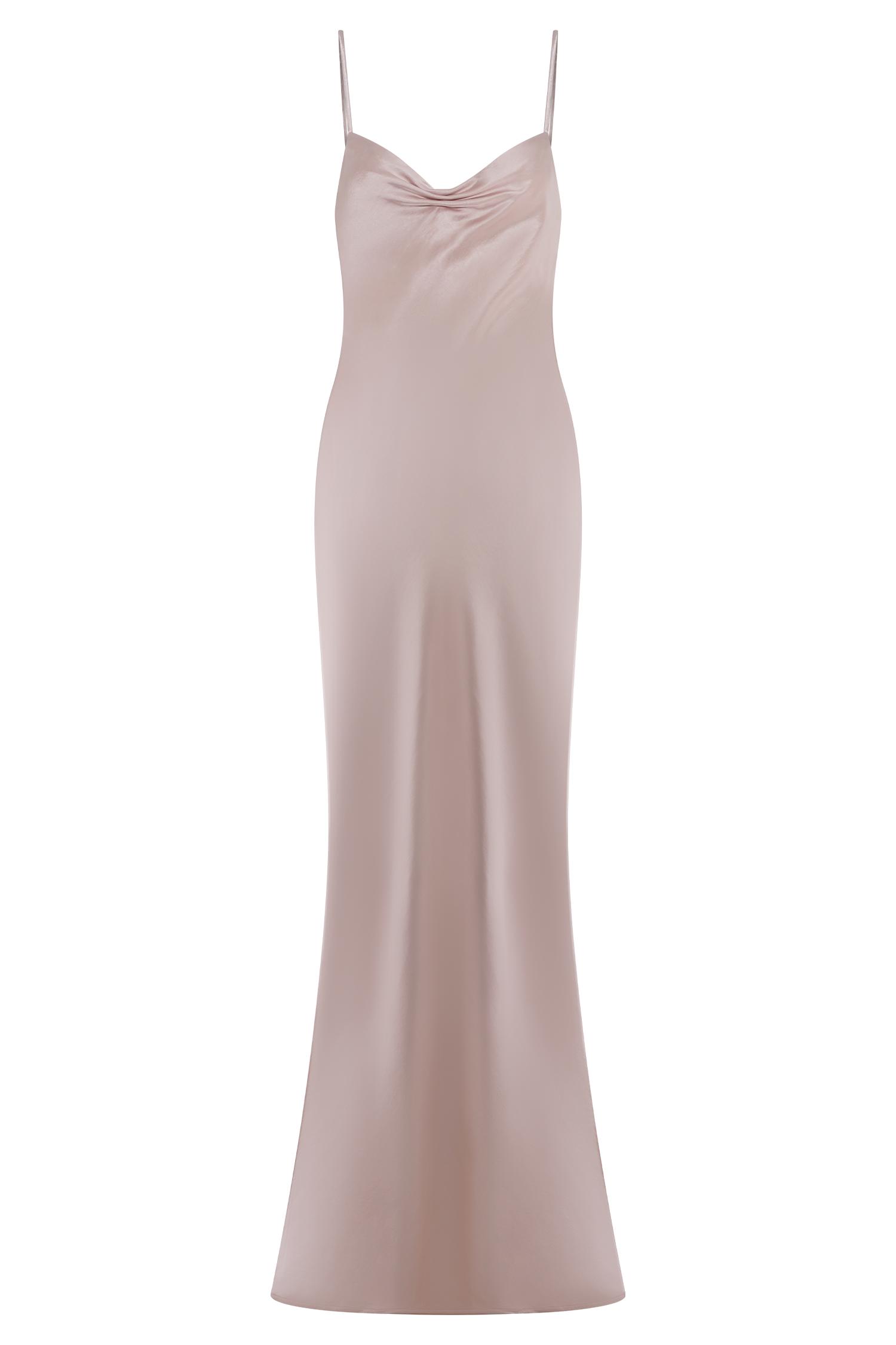 Lilly Sweetheart Satin Maxi Dress - Soft Pink Product Image
