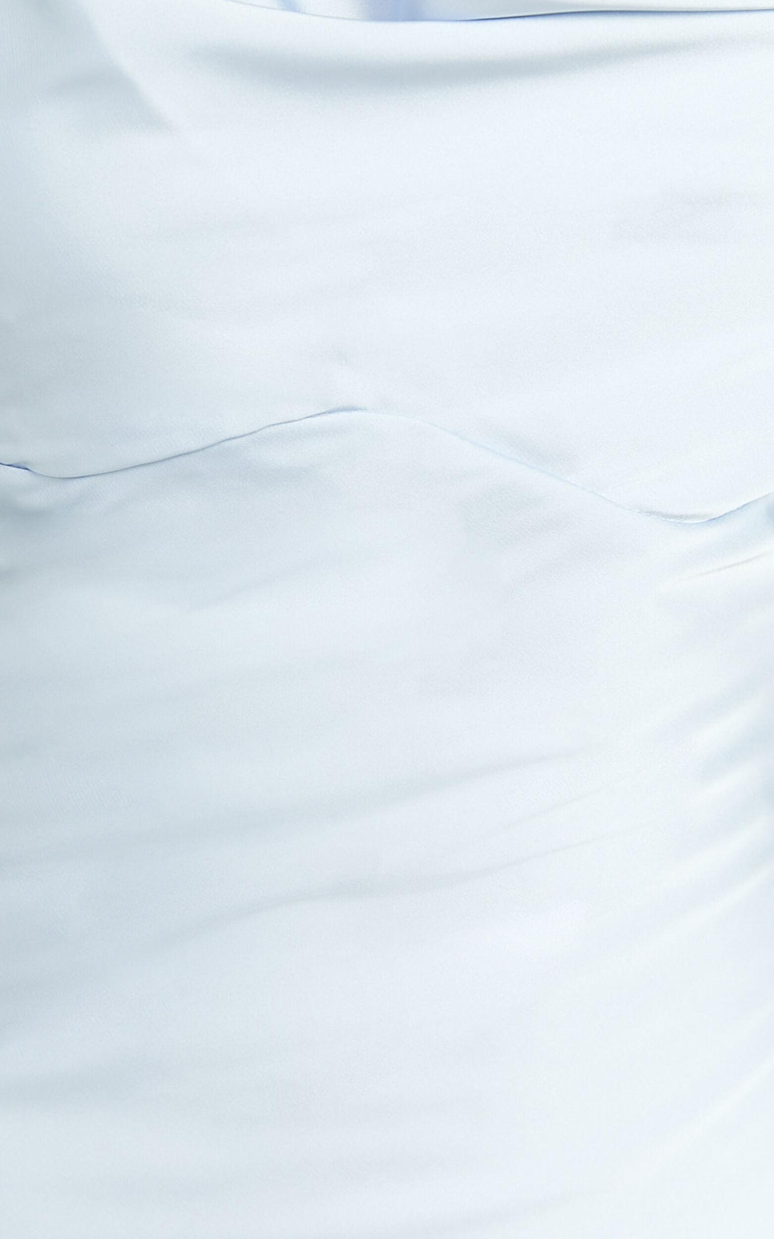 Alexia Midi Dress - One Shoulder Bust Slip Dress in Ice Blue Product Image