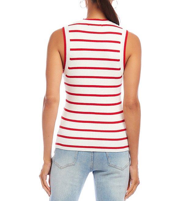 Karen Kane Stripe Ribbed Knit Tank Product Image
