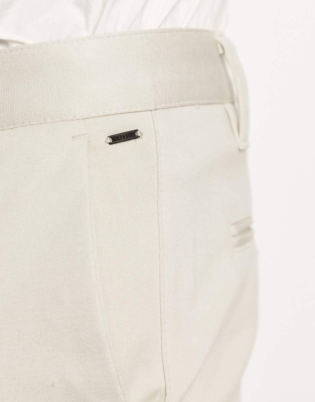 Only & Sons slim fit tapered pants in beige Product Image