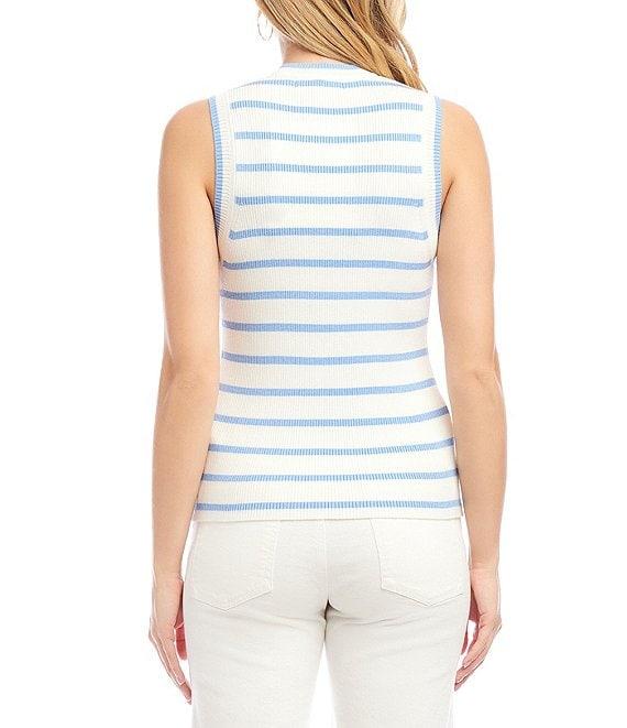 Karen Kane Stripe Ribbed Knit Tank Product Image