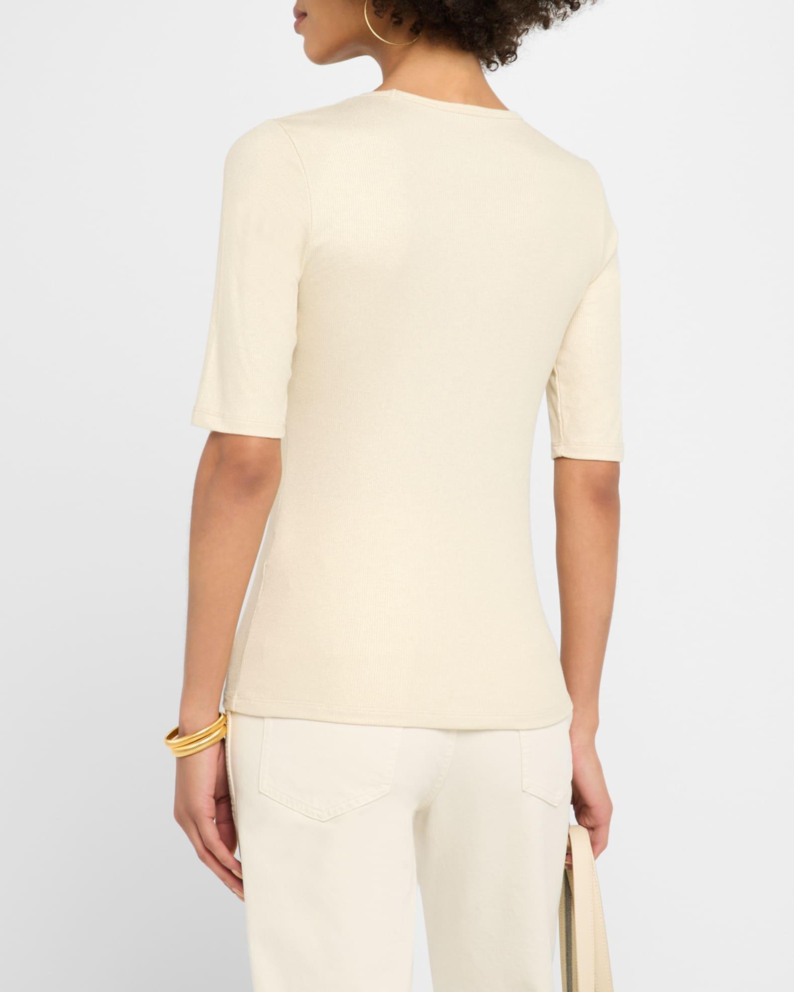 Soft Touch Metallic Ribbed Top Product Image