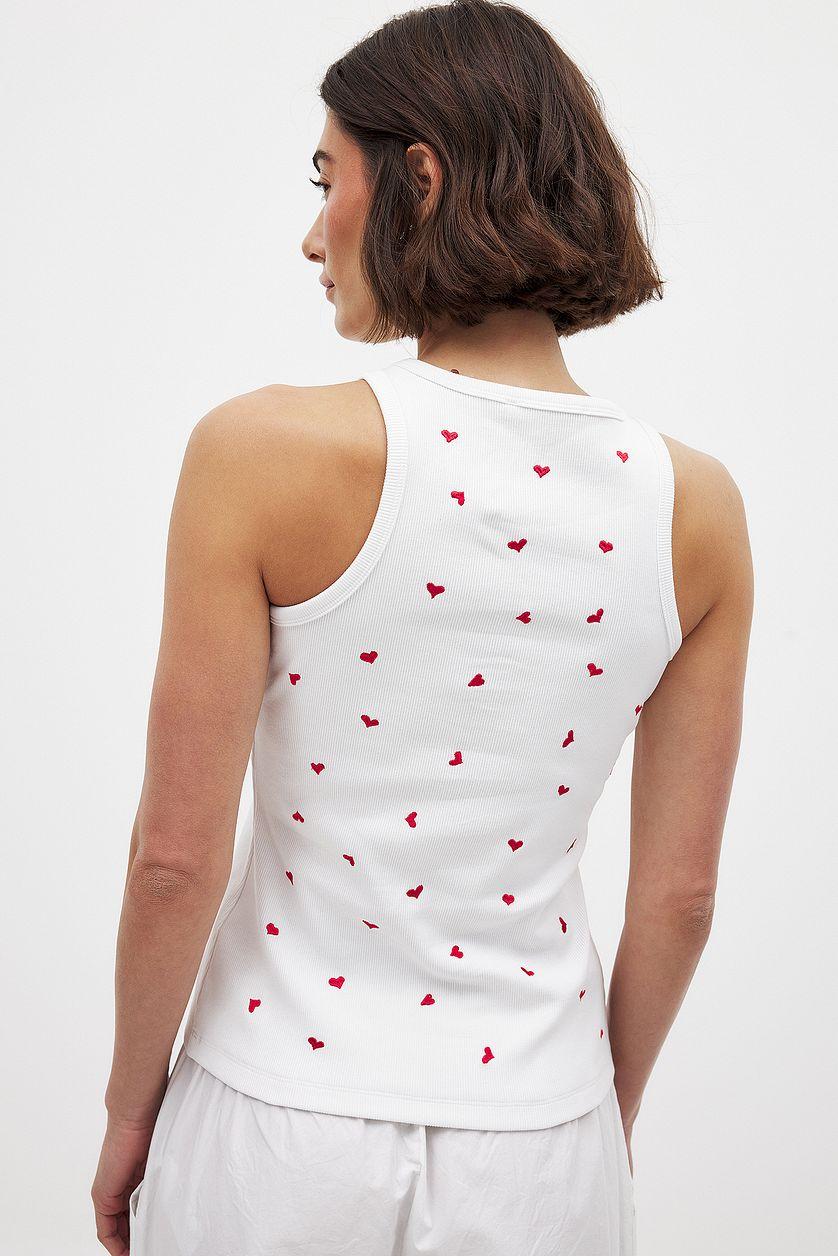 Embroidered Ribbed Tank Product Image