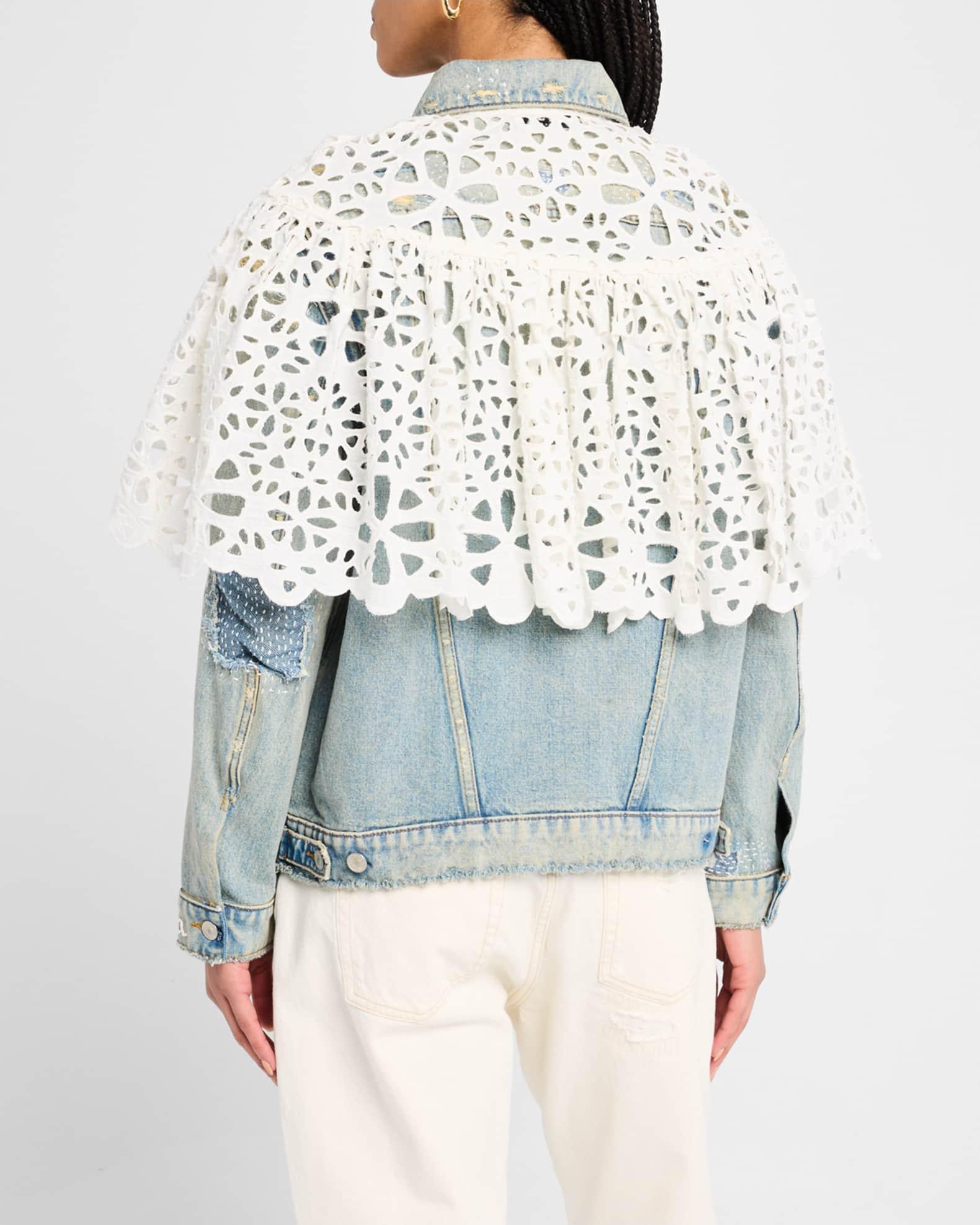 Oli Patchwork Denim Jacket with Cape Product Image