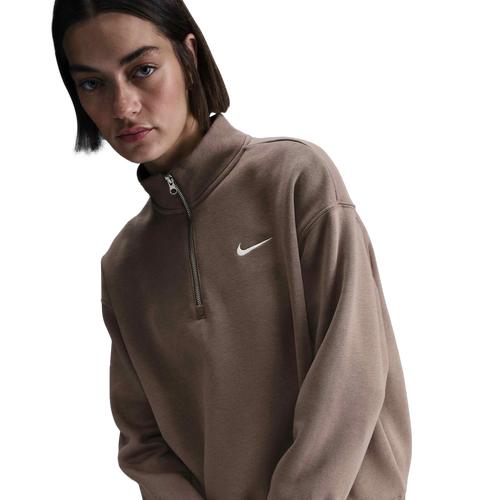 Womens Nike Sportswear Phoenix Fleece Oversized 1/4-Zip Long Sweatshirt | HJ0931-063 Product Image
