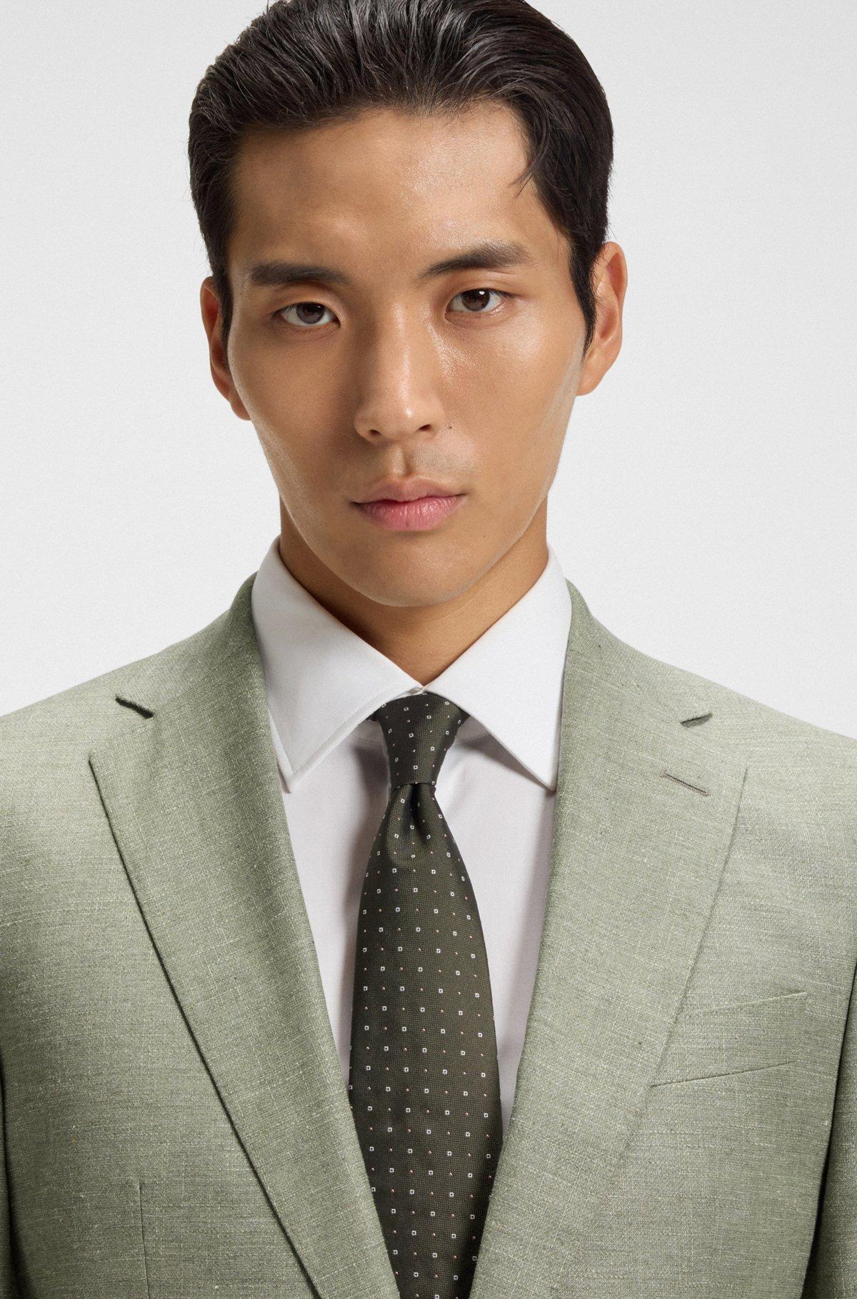 Slim-fit blazer in patterned stretch fabric Product Image