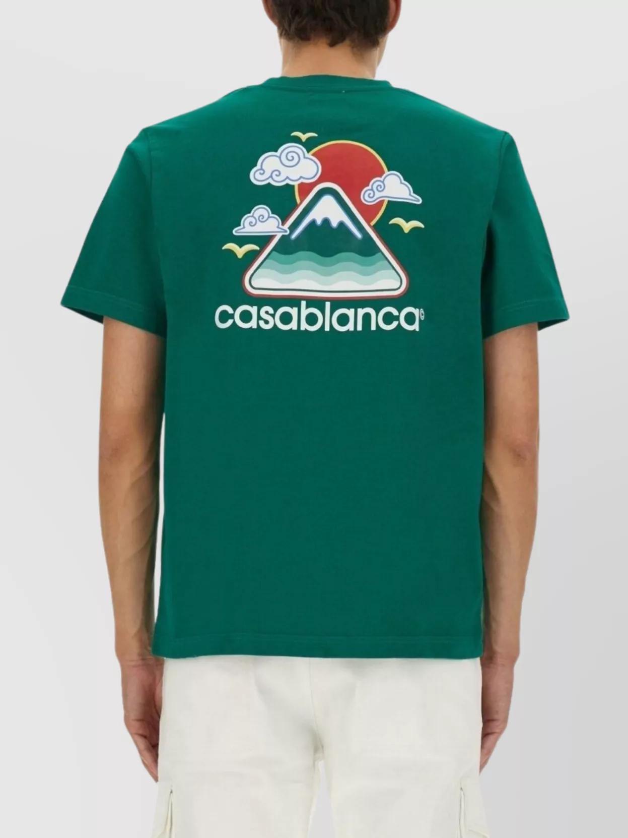 CASABLANCA Mens Montagne Ondulee Brand-print Cotton-jersey T-shirt In Green Product Image