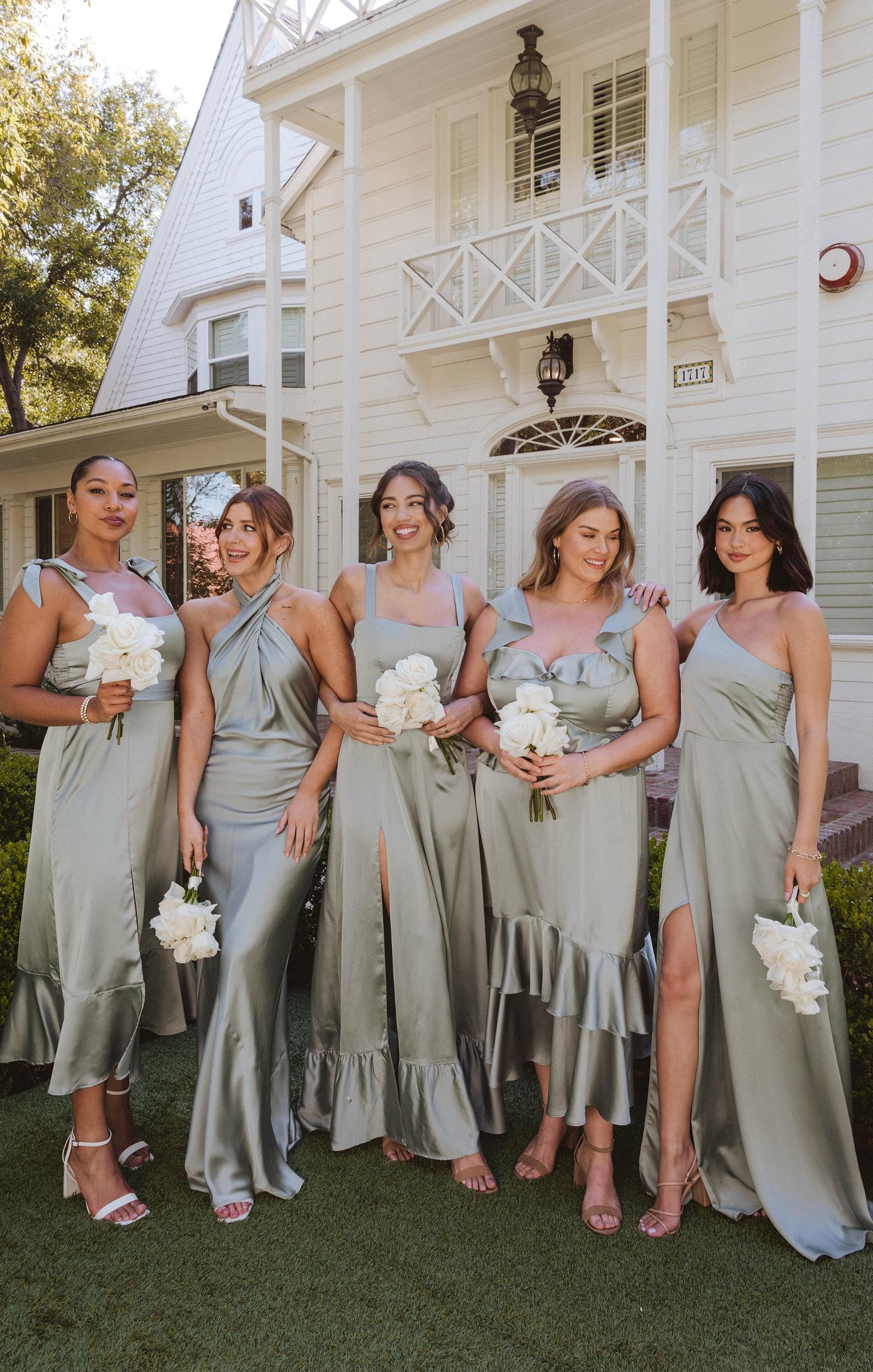 Jasmine Halter Maxi Dress ~ Ivory Luxe Satin Product Image