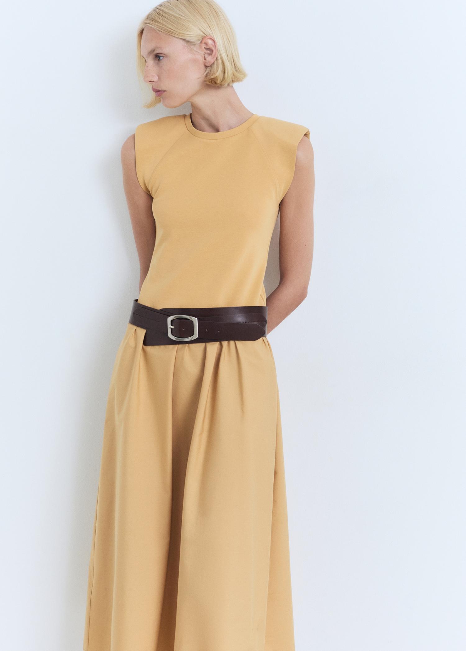 Combined fabric midi-dress - Women | MANGO USA Product Image