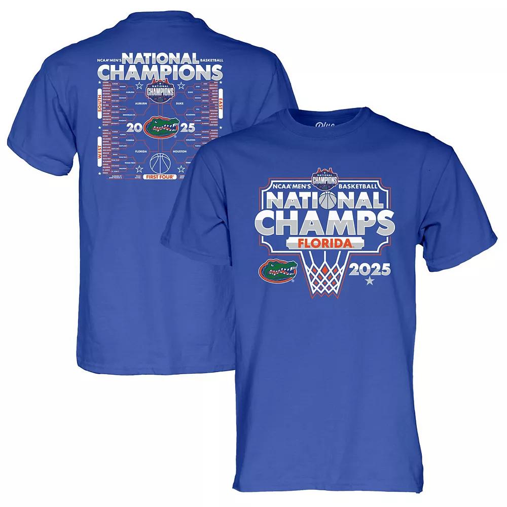 Men's Blue 84 Royal Florida Gators 2025 NCAA Men's Basketball National Champions Bracket T-Shirt, Size: Large Product Image