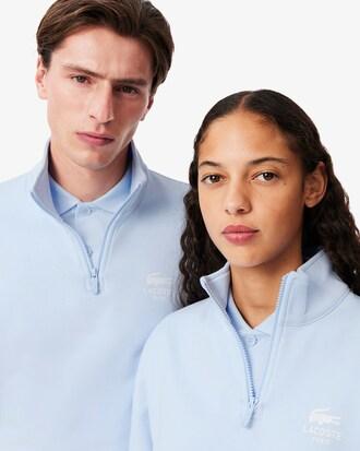 High Neck Zip-Up Print Sweatshirt Product Image