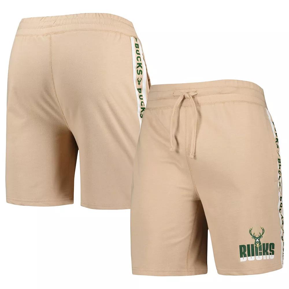 Men's Concepts Sport  Tan Milwaukee Bucks Team Stripe Shorts, Size: Medium Product Image