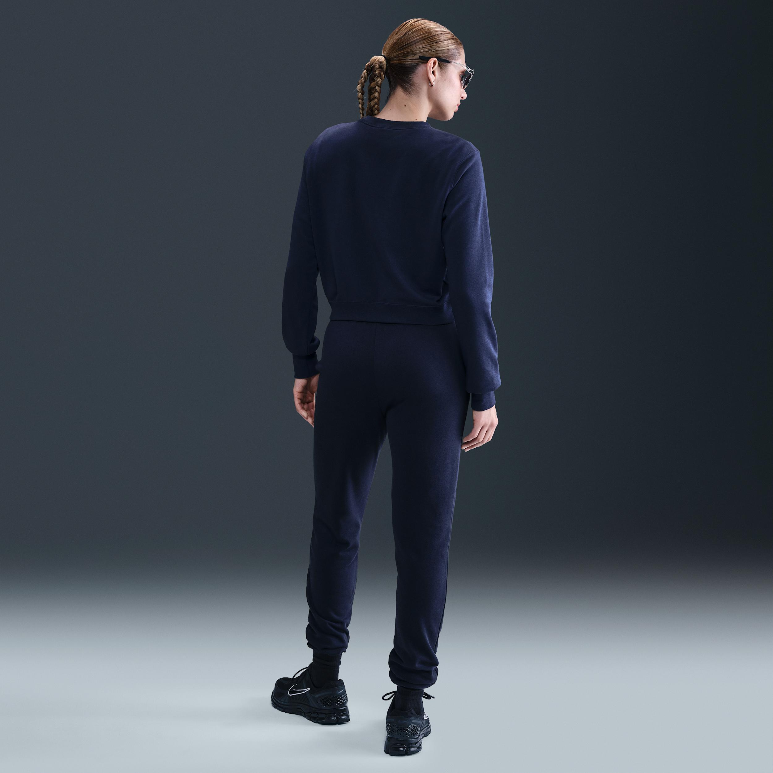 Womens Nike Sportswear Chill Terry Crew-Neck French Terry Sweatshirt | HV2393-410 Product Image