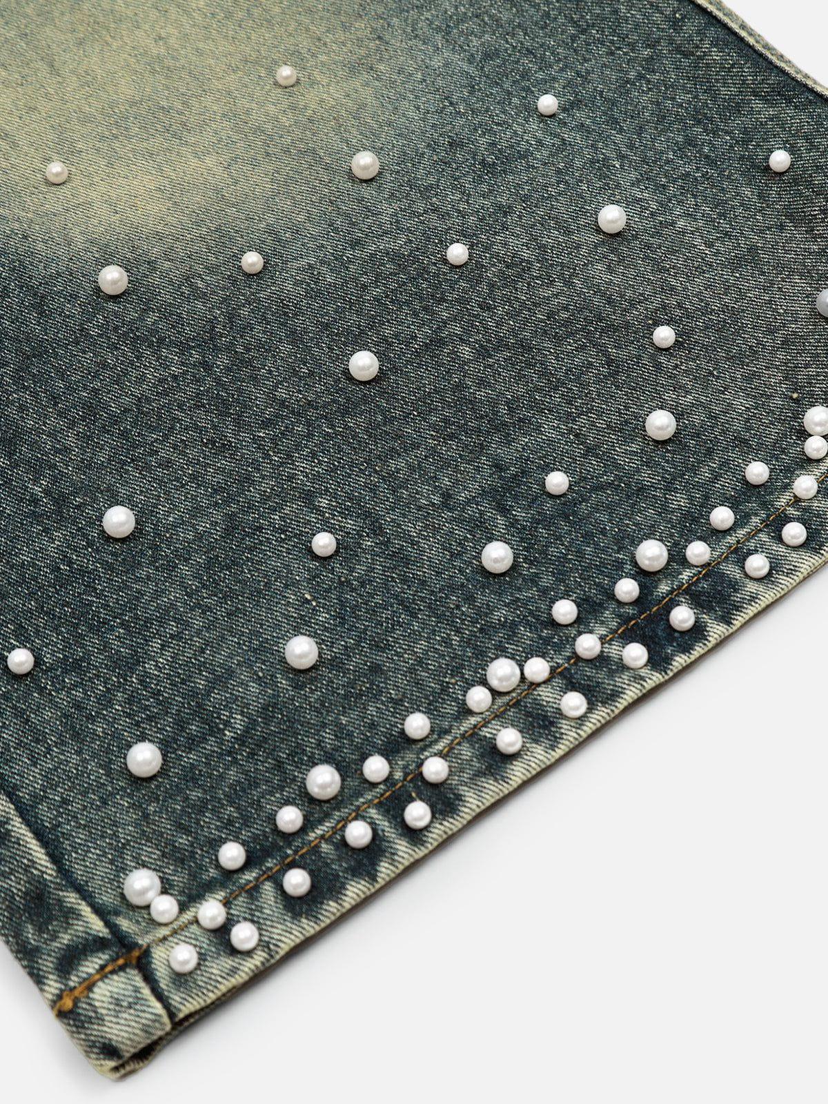 Aelfric Eden Pearl Embellished Baggy Longline Jorts Product Image