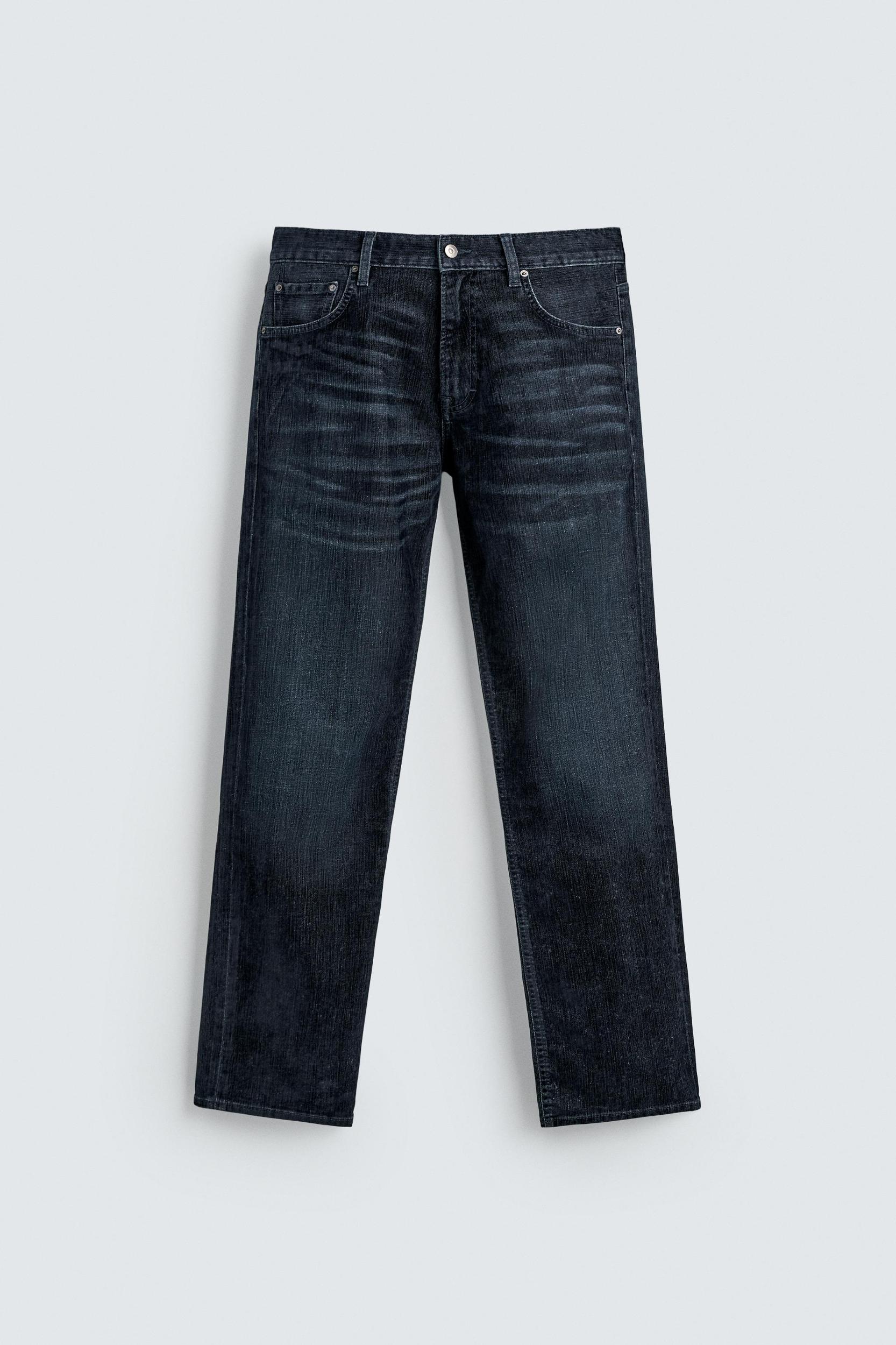 FLOCKED STRAIGHT FIT JEANS Product Image