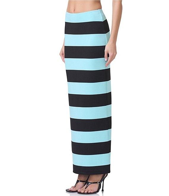 AFRM Franny Stripe Printed Matte Scuba Coordinating Maxi Skirt Product Image
