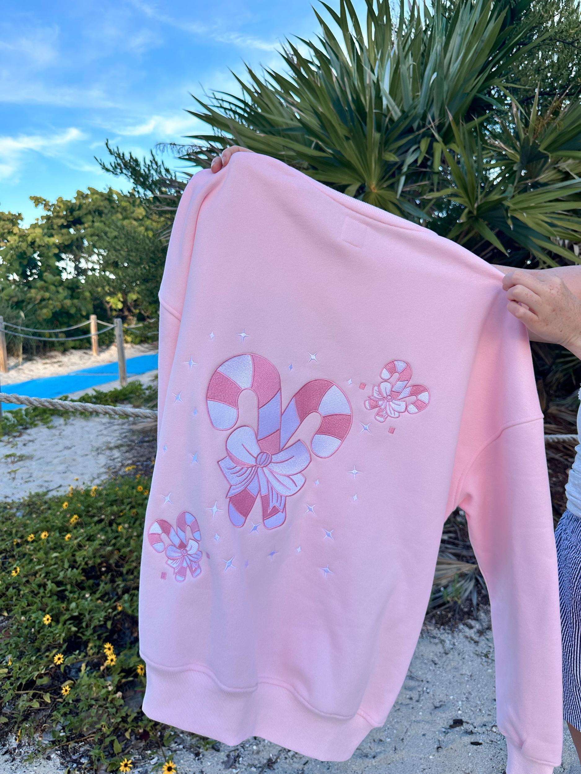 Light Pink Candy Cane Wonderland Sweatshirt Product Image