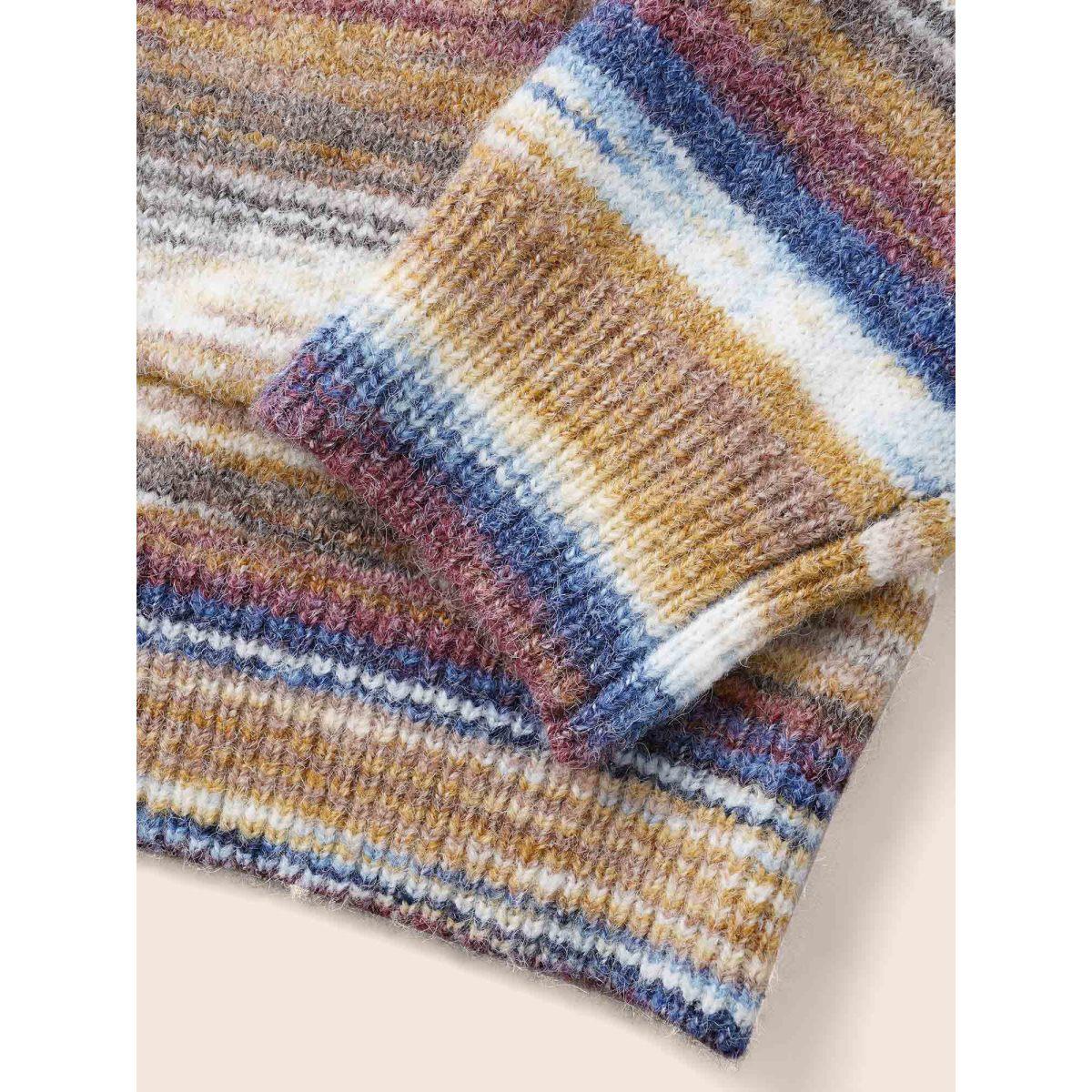 Plus Size Heather Contrast Open Front Pocket Cardigan Multicolor Women Casual Loose Long Sleeve Everyday Cardigans BloomChic 26/4X Product Image