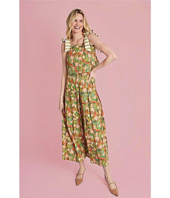 Buru Pillar Floral Print Square Neck Sleeveless Box Crop Coordinating Top Product Image