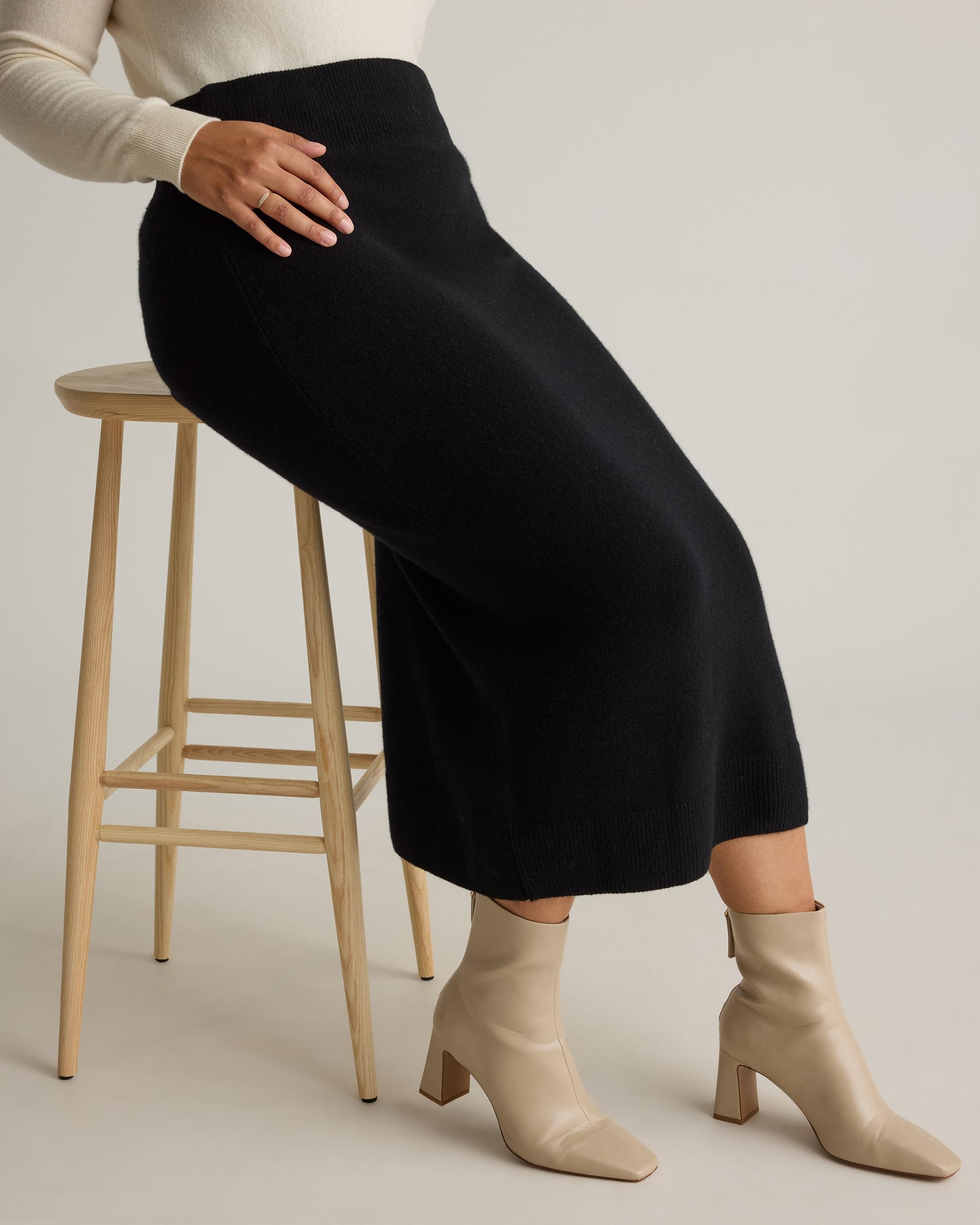 Quince | Women's Mongolian Cashmere Fitted Midi Skirt Product Image