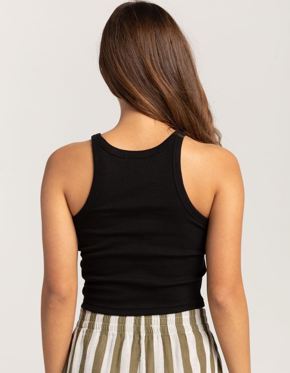 BRIXTON Organic Rib High Neck Womens Tank Top - WHT/BLUE Product Image