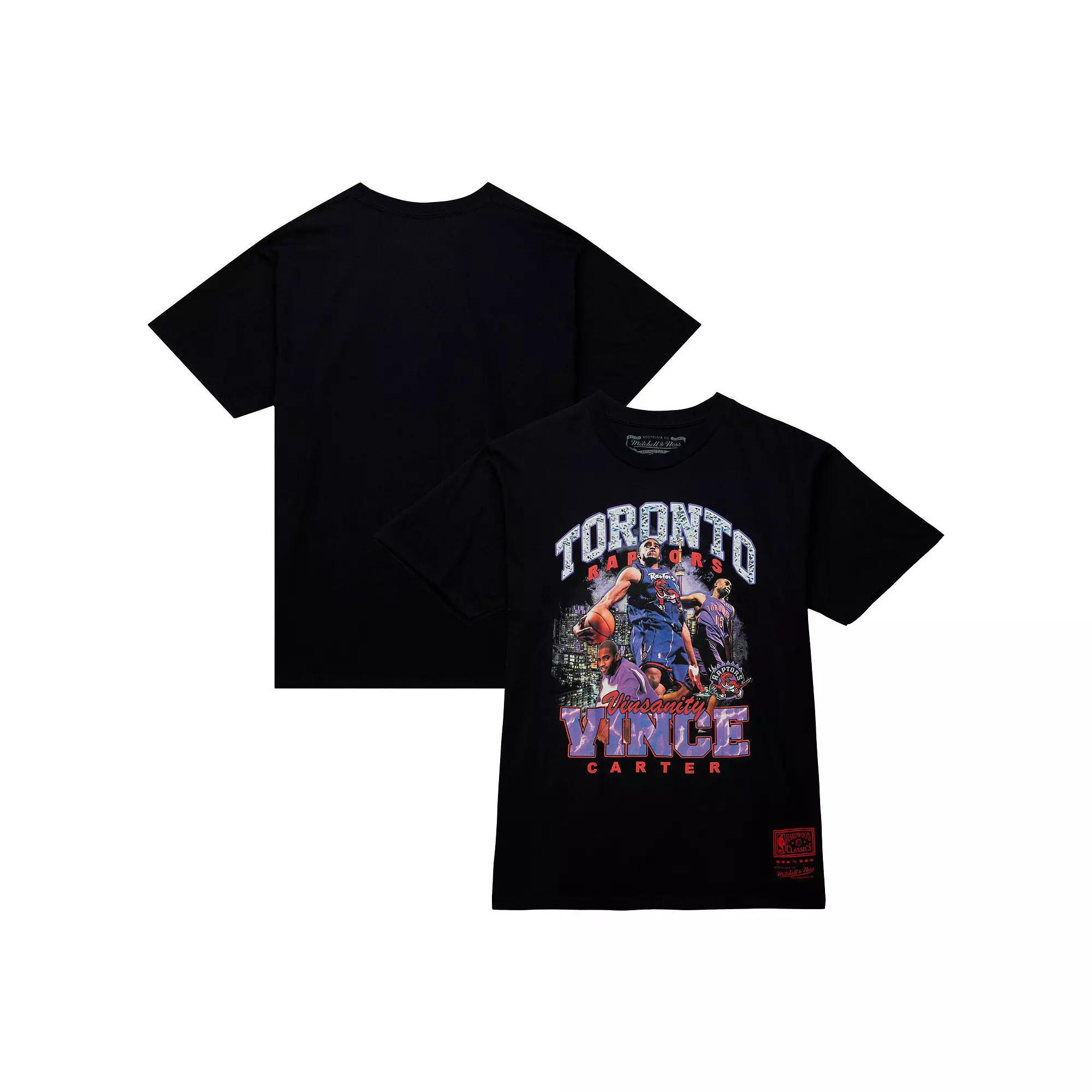 Men's Mitchell & Ness Vince Carter Black Toronto Raptors Hardwood Classics Bling Concert Player T-Shirt,  Product Image