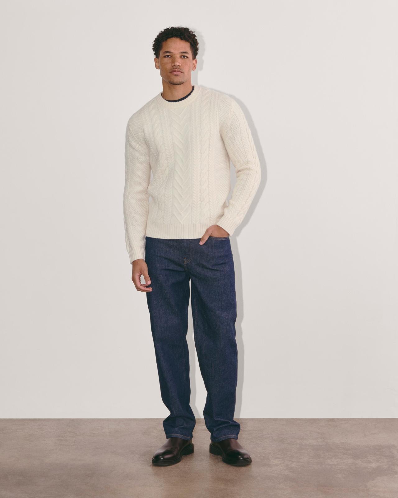 The Felted Merino Cable-Knit Crew Product Image
