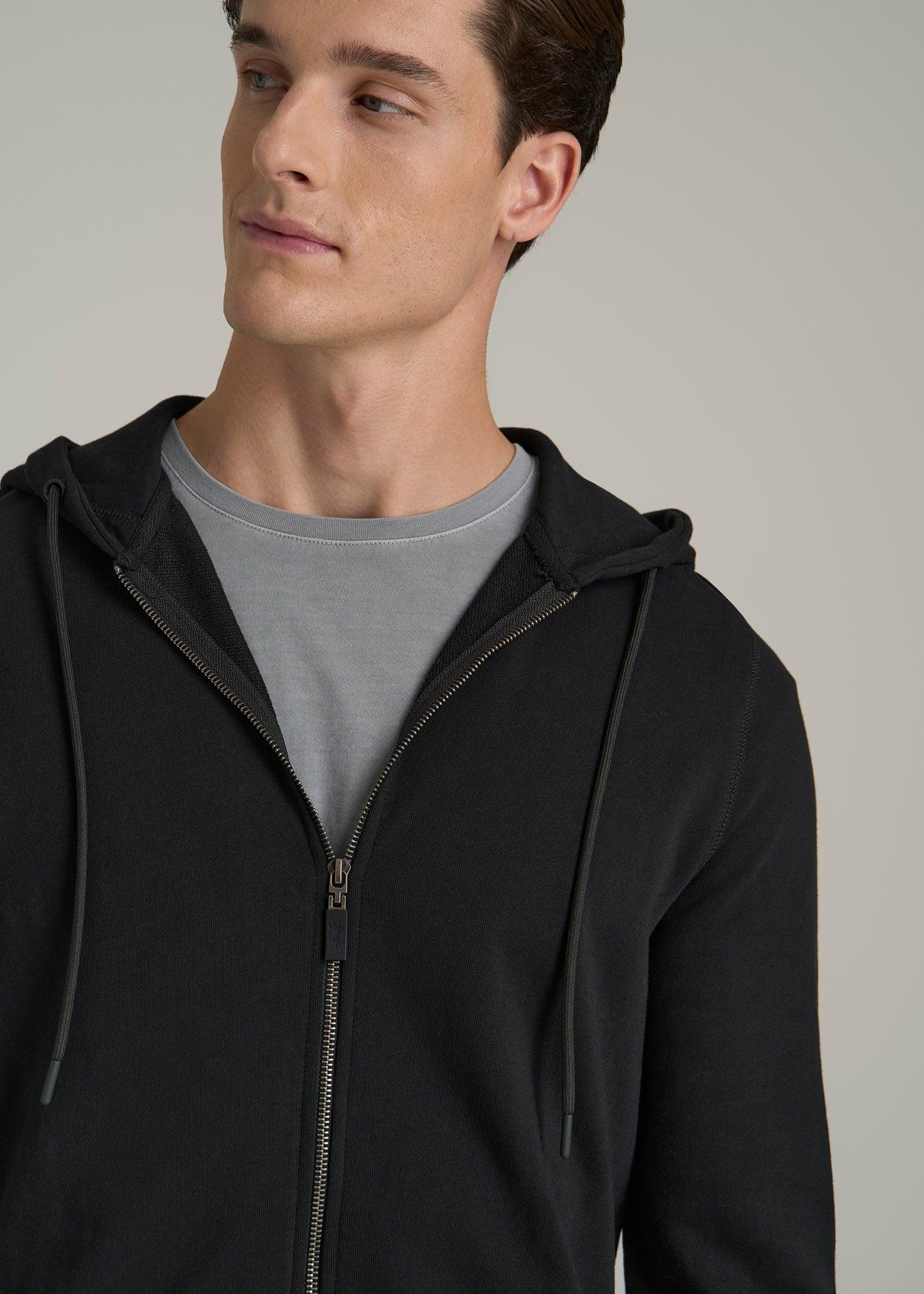 Wearever French Terry Full-Zip Hoodie for Tall Men in Black Male Product Image