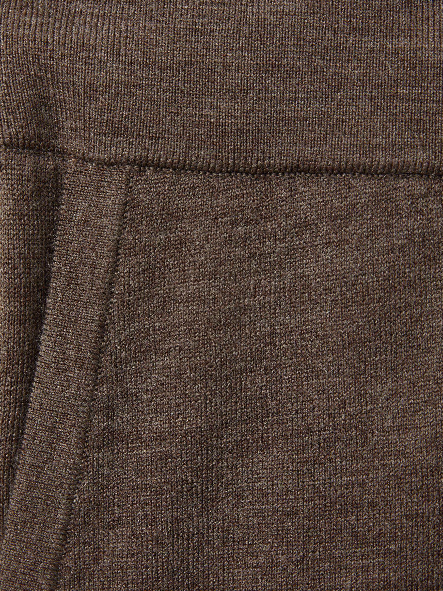 Merino Wool Blend Drawstring Joggers in Dark Brown Melange Product Image