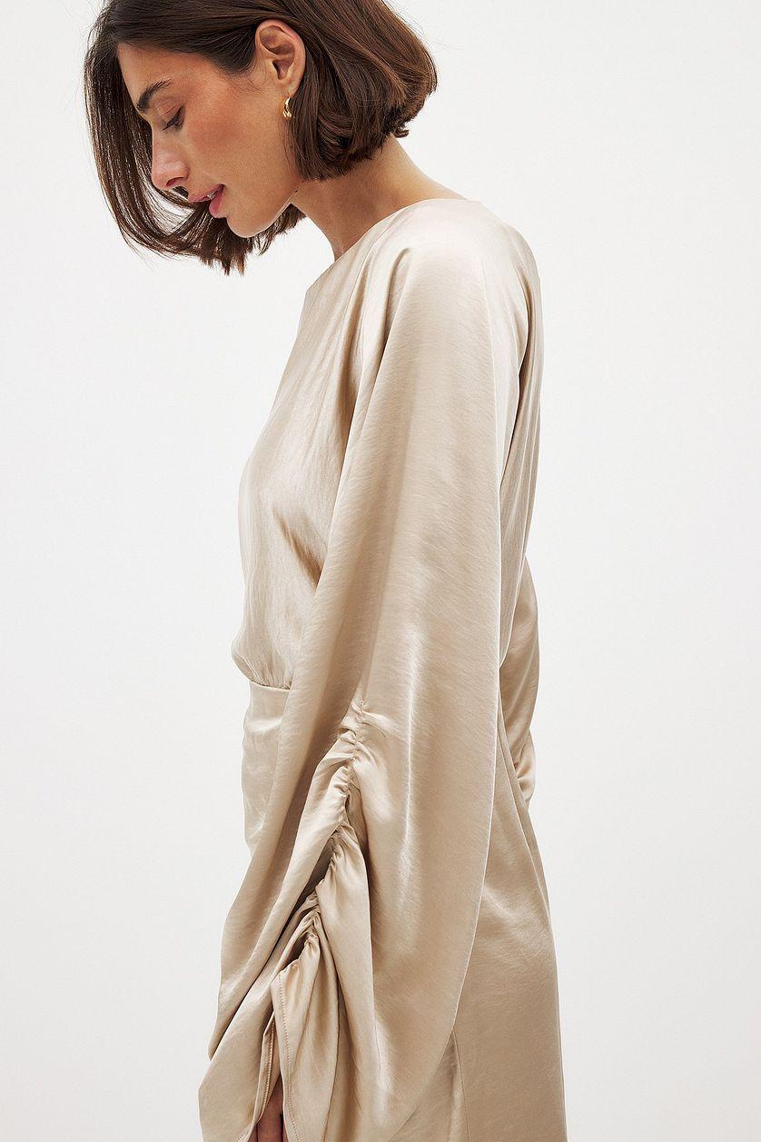 Draped Detail Satin Dress Product Image