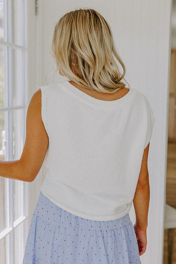 Take Me To Nantucket Knit Top in White Product Image