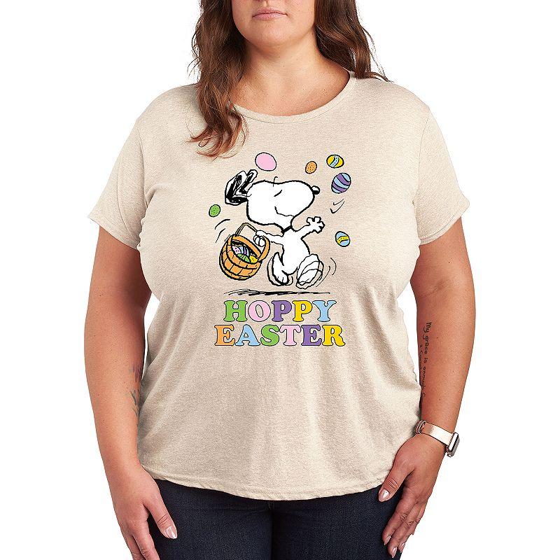 Plus Peanuts Snoppy Hoppy Easter Graphic Tee, Women's,  Product Image