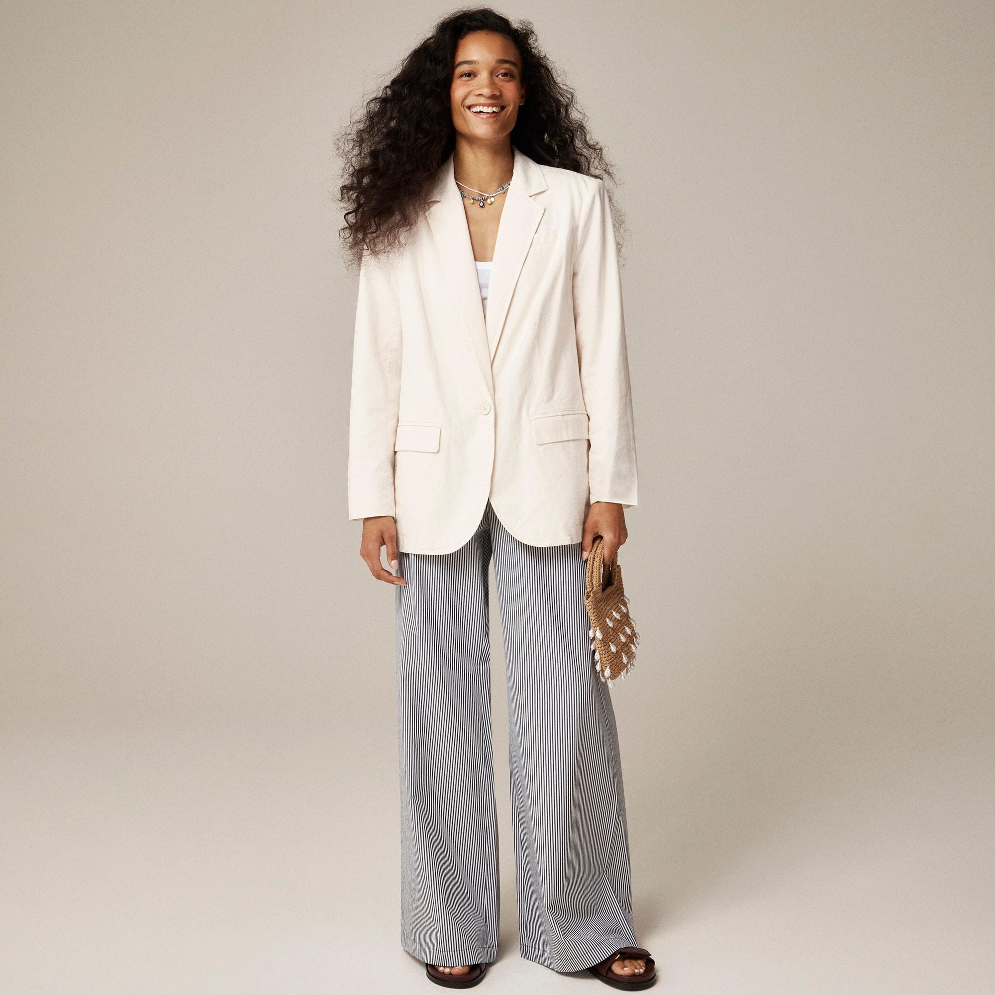 Easy-fit blazer in textured cotton blend Product Image
