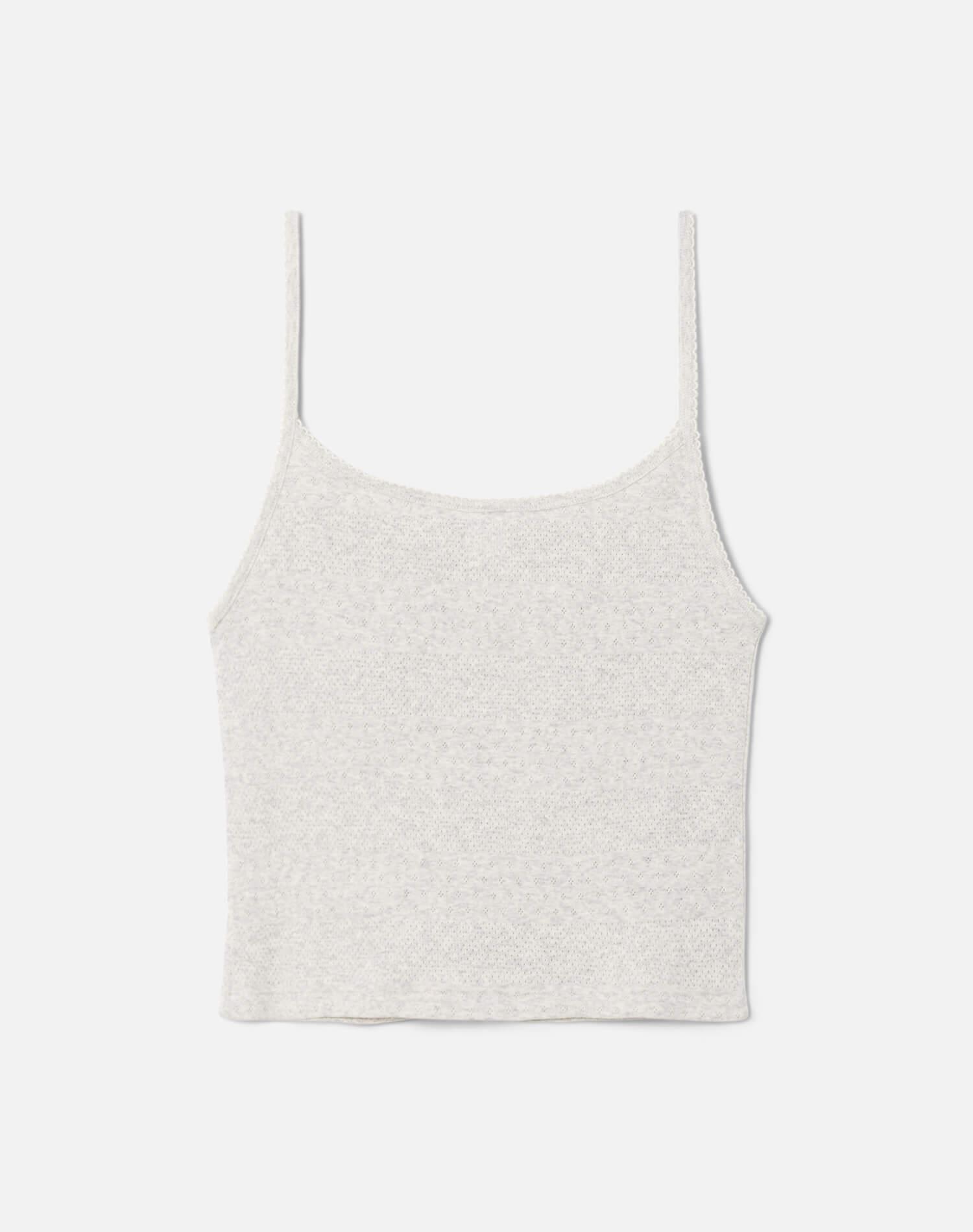 Hanes Pointelle Jolie Tank - Heather Grey Female Product Image