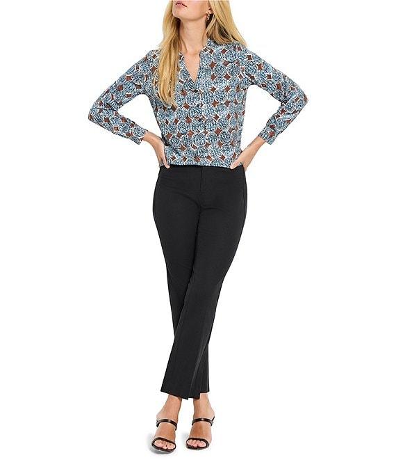 NIC + ZOE Sand Dollar Henley Split V-Neck Long Sleeve Top Product Image