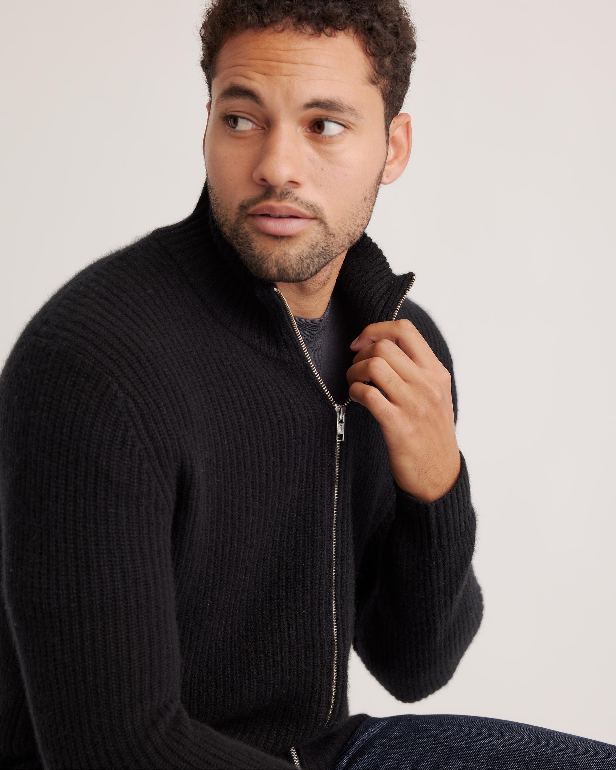 Quince | Men's Mongolian Cashmere Fisherman Full Zip Sweater Product Image