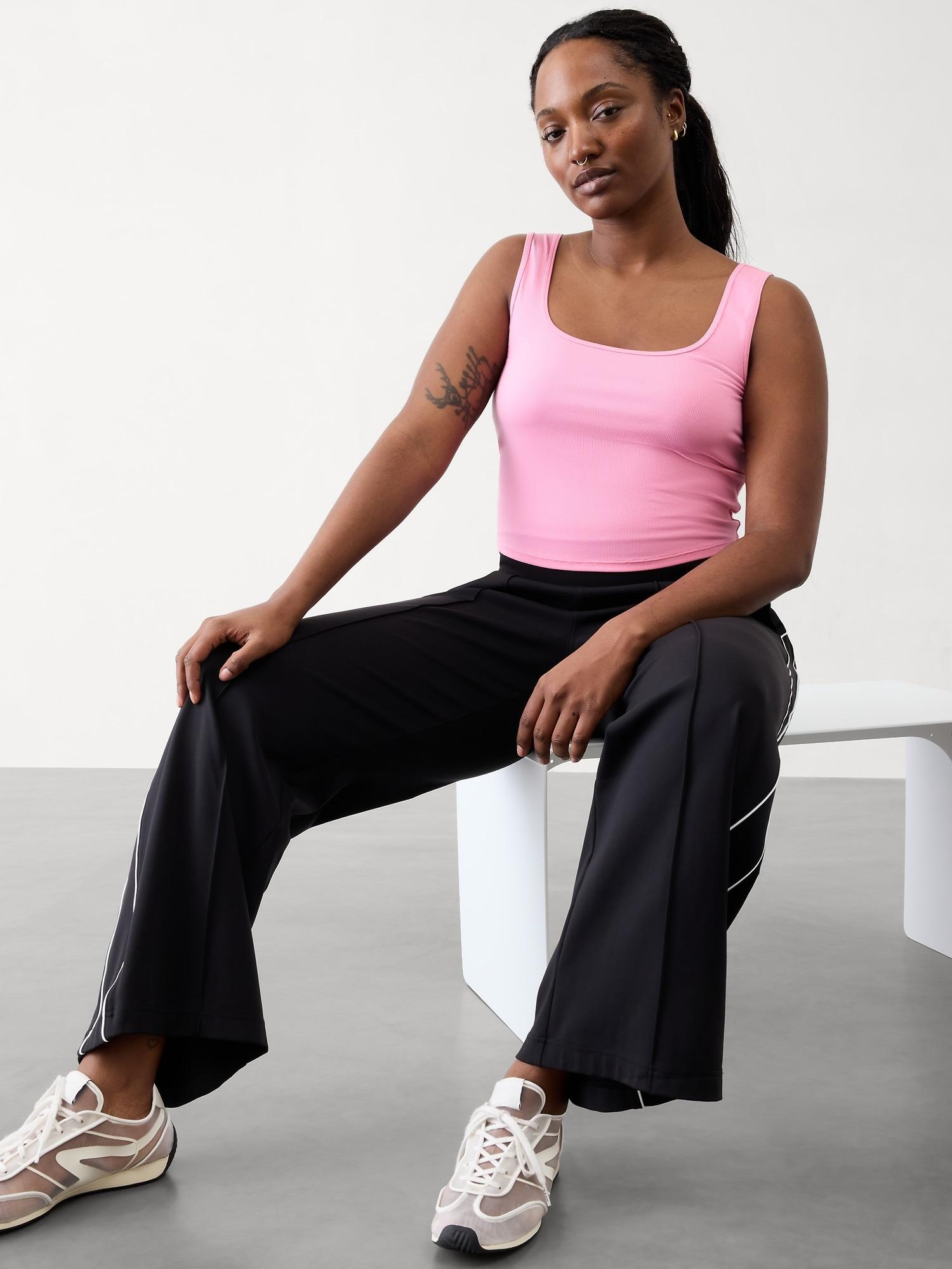 Signature Rib Square Neck Crop Tank Product Image