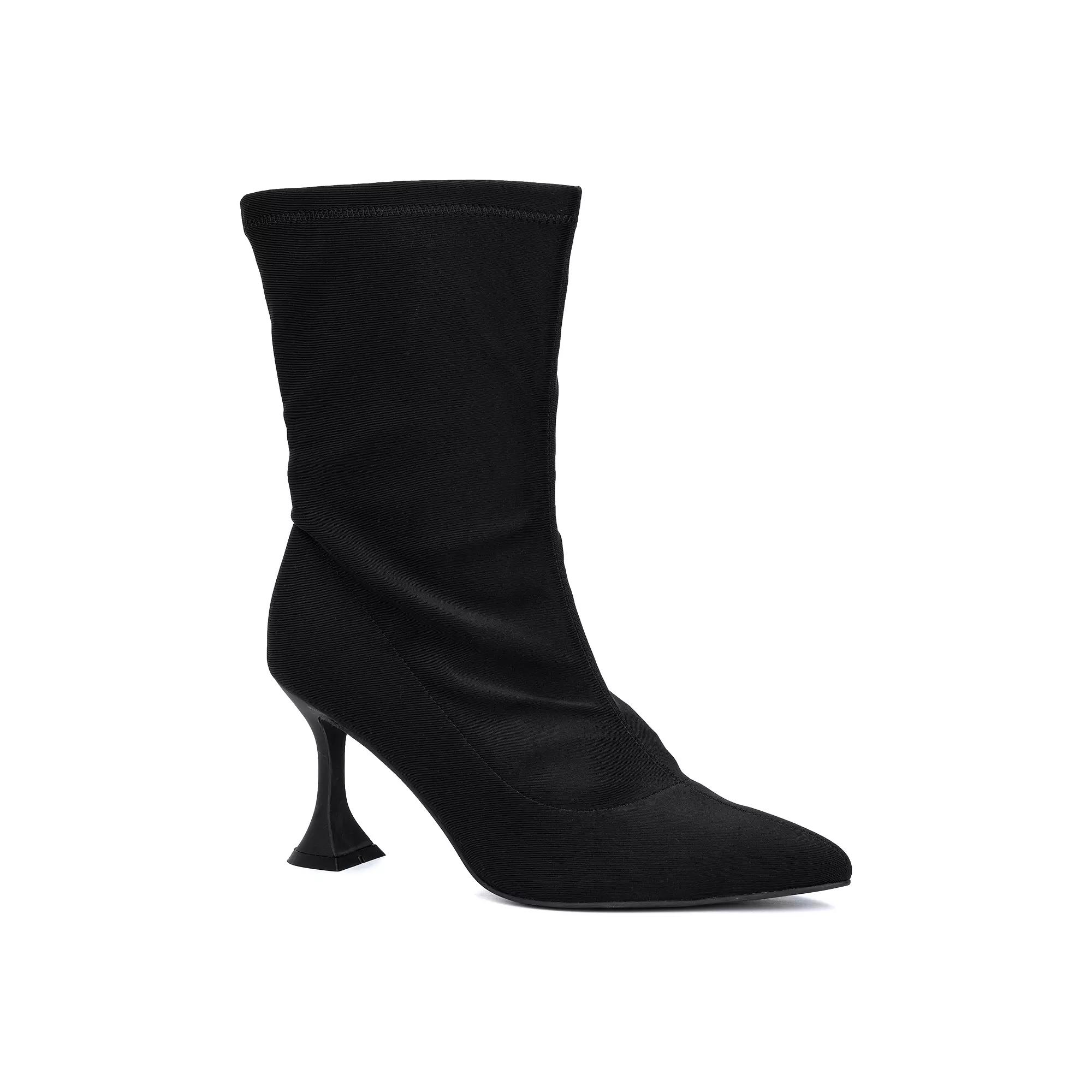 Fashion to Figure Kia Women's Heeled Ankle Boots, Size: 8 Wide, Black Product Image