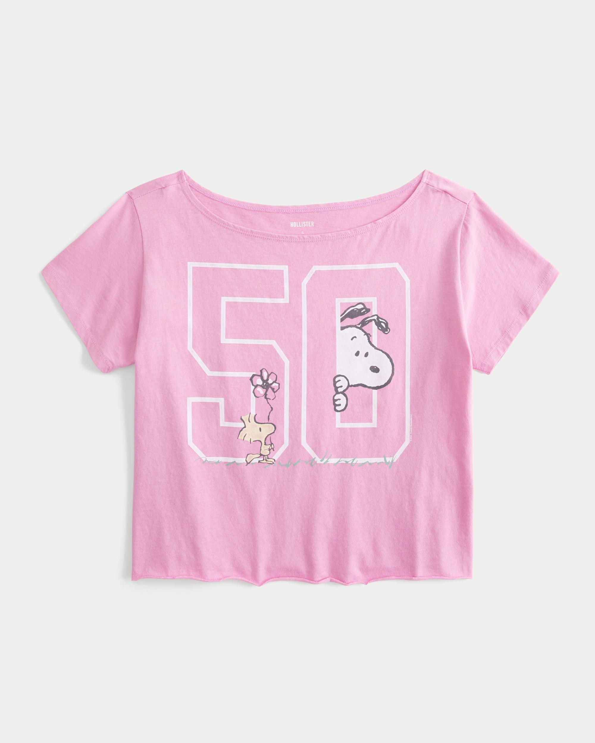 Easy Off-the-Shoulder Snoopy Graphic Tee Product Image