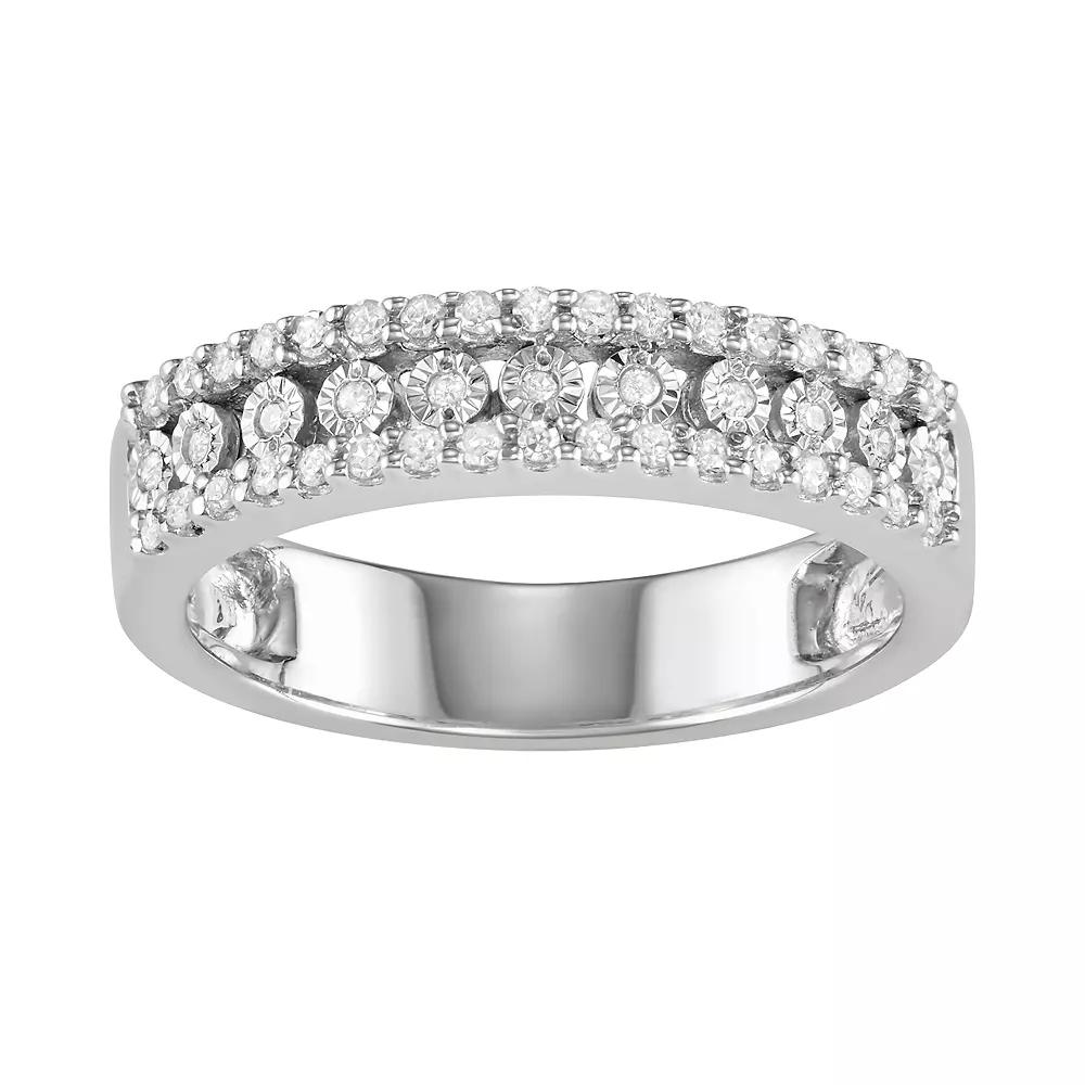 Sterling Silver 1/4 Carat T.W. Diamond Ring, Women's, Size: 9, Silver Tone Product Image