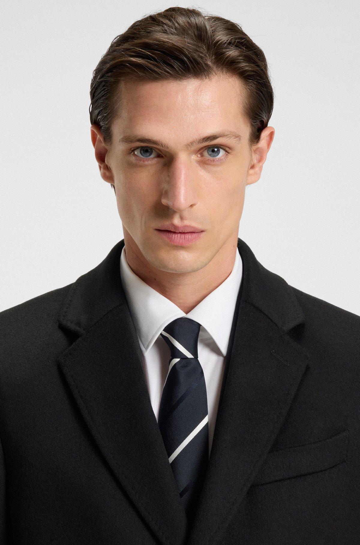 Regular-fit wool and cashmere coat Product Image