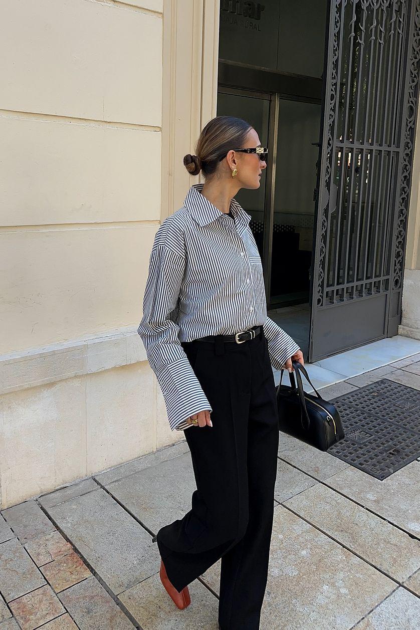 Oversized Striped Shirt Product Image