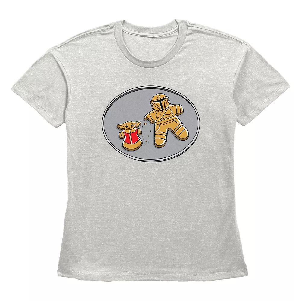 Women's Star Wars The Mandalorian Grogu Gingerbread Cookies Graphic Tee,  Product Image