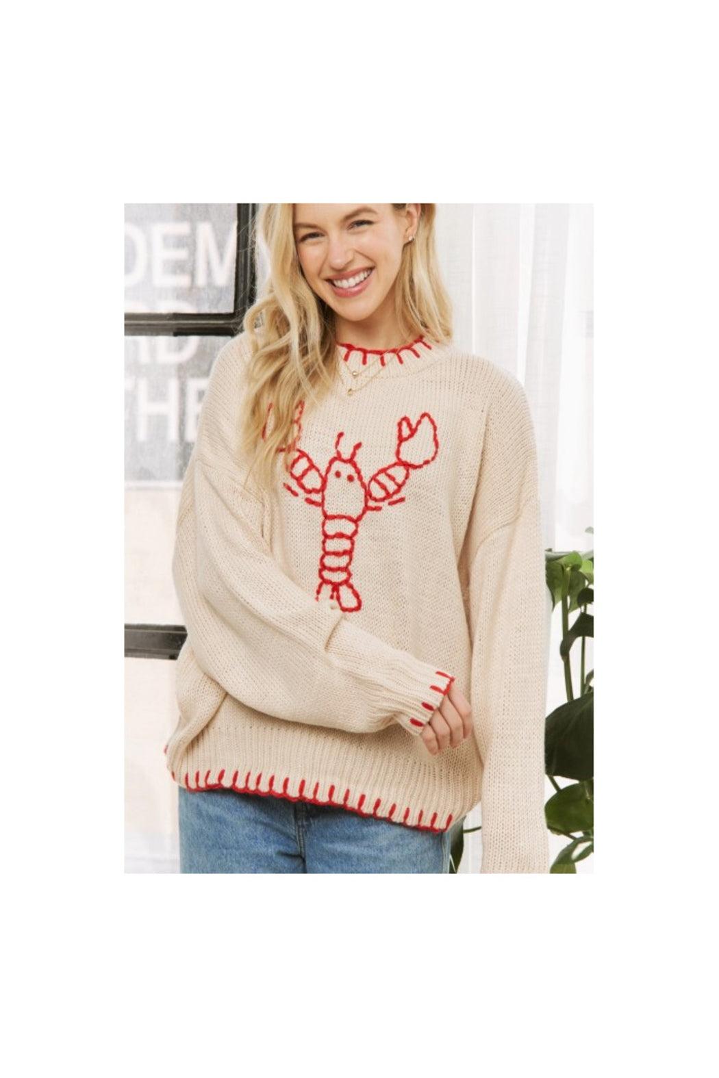 My Lovely Lobster Casual Pullover Sweater Product Image