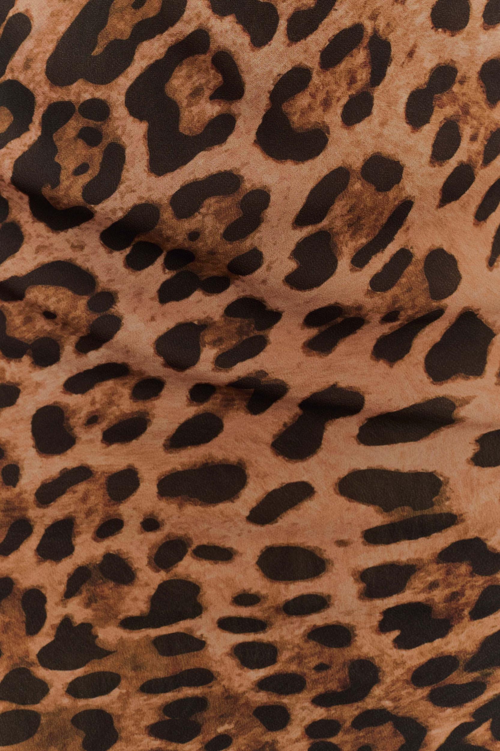 Breanna Strapless Chiffon Maxi Dress - Leopard Print Product Image