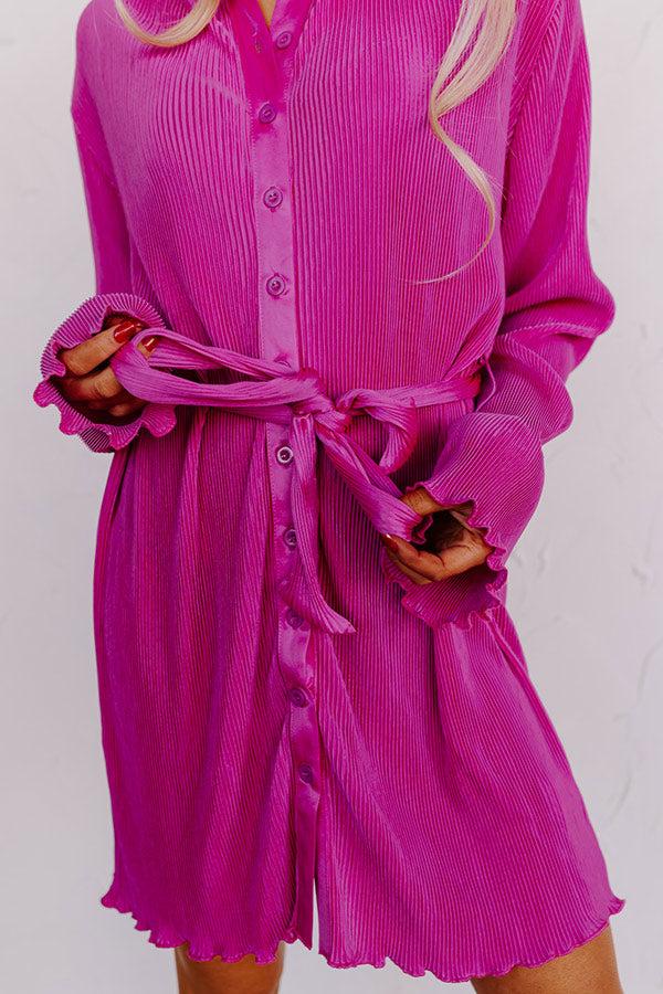 True To Form Pleated Dress In Fuchsia Product Image